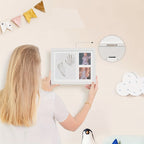 Kit de Pegadas de Mãos e Pés | Moldura de Colagem, Material de Madeira, Presentes de Chá de Bebé para Mãe, Registo para Meninos e Meninas - LATTBY