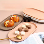 Prato de Jantar Oval Elegante - Montagem Não Necessária, Bege/Branco, para Jantares Formais e Informais, Chá da Tarde, Piqueniques, Festas - Prato de Servir Durável para Casa, Catering, Eventos, Essenciais para Piquenique, Louça Minimalista, Acabamento de Superfície Lisa Sinterklaas