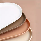 Prato de Jantar Oval Elegante - Montagem Não Necessária, Bege/Branco, para Jantares Formais e Informais, Chá da Tarde, Piqueniques, Festas - Prato de Servir Durável para Casa, Catering, Eventos, Essenciais para Piquenique, Louça Minimalista, Acabamento de Superfície Lisa Sinterklaas