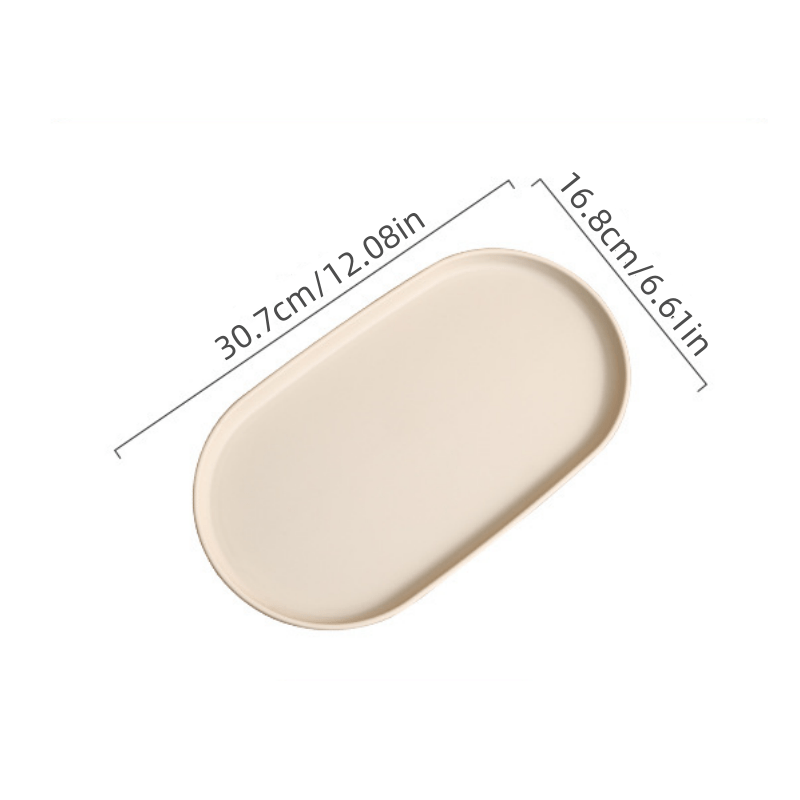 Prato de Jantar Oval Elegante - Montagem Não Necessária, Bege/Branco, para Jantares Formais e Informais, Chá da Tarde, Piqueniques, Festas - Prato de Servir Durável para Casa, Catering, Eventos, Essenciais para Piquenique, Louça Minimalista, Acabamento de Superfície Lisa Sinterklaas