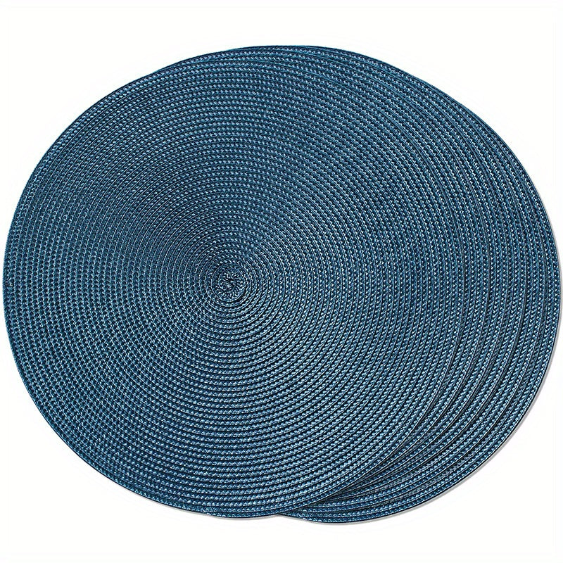 Conjunto de 6 pratos redondos trançados para mesas de jantar, laváveis e antiderrapantes, 38,1 cm para decoração de casa