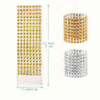 10pcs Fivela de Guardanapo Elegante com Strass, Anel de Guardanapo Dourado Brilhante, para Decoração de Mesa de Jantar, Decoração DIY de Jantar de Casamento, Suprimentos de Festa, Decoração Delicada e Simples, Decorações de Natal, Decoração de Casa