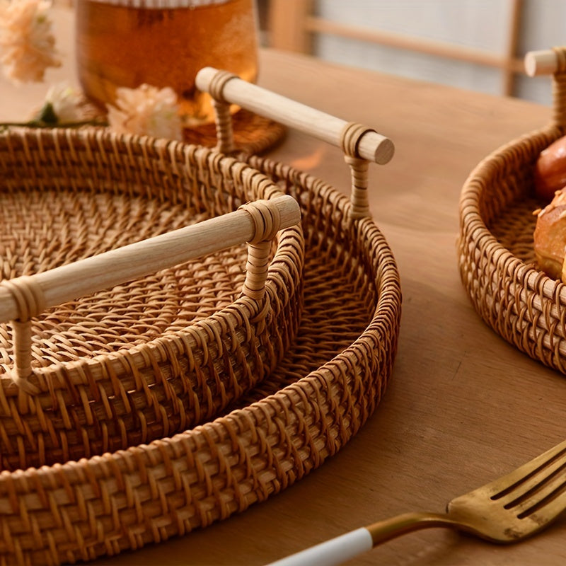 Tabuleiros de Vime Artesanais - Pratos de Fruta, Bases Resistentes ao Calor