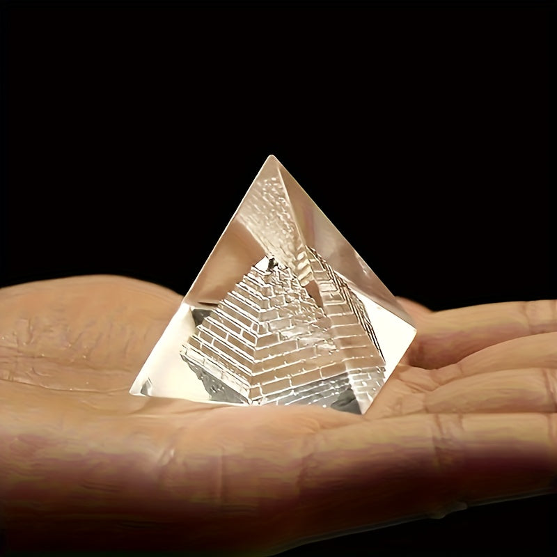 1 peça Ornamento Pirâmides Egípcias | Vidro de Cristal, Adequado para Vários Tipos de Divisões, Uso Interior e Exterior, Sem Necessidade de Eletricidade