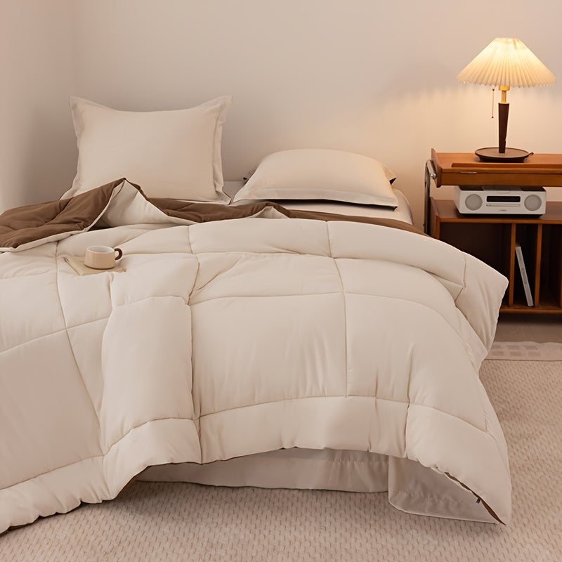 Conjuntos de cama Queen Size - Conjuntos de cama Queen Size marrom e bege, Conjuntos de roupa de cama macia para todas as estações - Conjuntos de 5 peças - 1 edredom (223,52 cm x 223,52 cm) e 2 fronhas (50,8 cm x 66,04 cm) e 1 lençol (228,6 cm x 259,08 cm) e 1 capa de cama (152,4 cm x 203,2 cm + 35