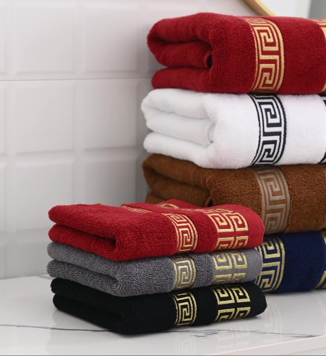 1 Toalha de Banho e Mão de Algodão Puro - Toalhas Macias, Absorventes e de Secagem Rápida para Banho, Lavagem de Rosto e Cuidados com o Cabelo - Toalha de Banho ou Envoltório 34x75cm e 70x140cm, Higiene para Uso Doméstico