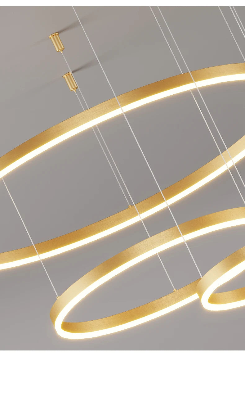 Lustre LED Anel Moderno para Sala e Jantar