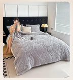 Cobertor Floral 3D de Lã Coral Quente