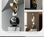 Escultura Geométrica de Luxo para Decoração Moderna