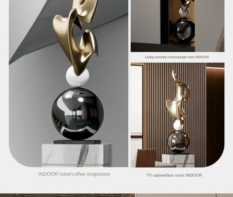 Escultura Geométrica de Luxo para Decoração Moderna