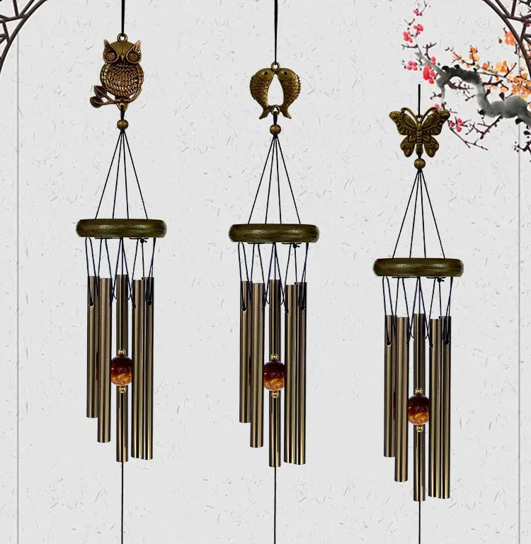 Sino dos Ventos 5 Tubos com Pingente Decorativo