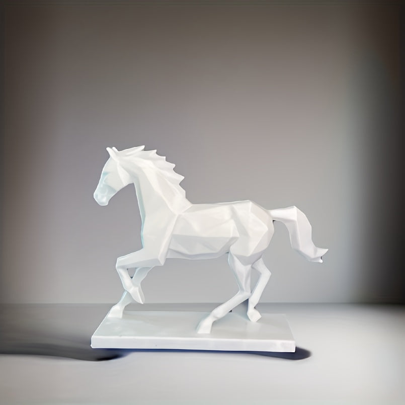 Elegante Estatueta de Cavalo em Cerâmica Branca Nórdica, uma Escultura de Cavalo Estilosa Ideal para Decorar a Sua Mesa de Sala de Estar, Escritório Doméstico Moderno ou Estante. Uma Ideia de Presente Perfeita para Inaugurações de Casas ou Casamentos