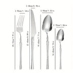 Conjunto de Talheres em Aço Inoxidável de 4/16/24 peças, Cabo de Talher com Padrão Martelado para Essenciais Domésticos, Talheres de Faca, Garfo e Colher de Alta Qualidade, Adequado para Casamentos, Hotéis, Restaurantes, Natal, Halloween, Ação de Graças, Dia dos Namorados, Dia da Mãe
