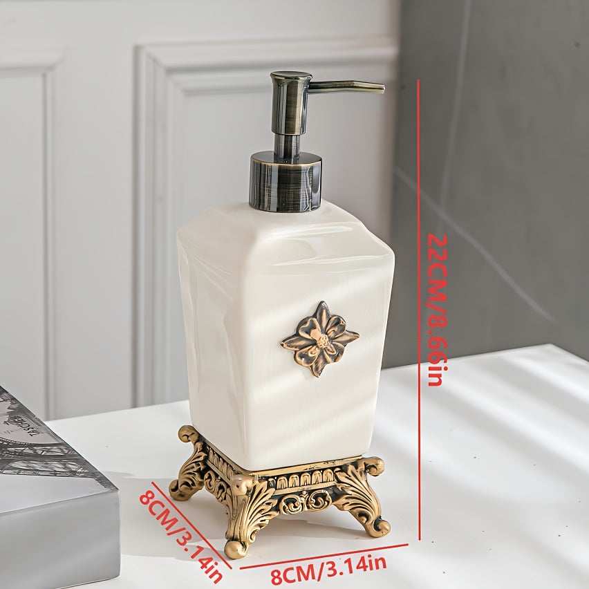 Conjunto de Acessórios de Banho Minimalista de Luxo Leve W003: Frasco de Gel de Banho e Sabonete Líquido com Design Criativo de Rachaduras de Gelo em Cerâmica, Porta-Escova de Dentes e Acessório Único para Banheiro de Hotel ou Casa