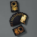 1 conjunto de Cartas de Baralho Caveira Preta à Prova d'Água em Plástico com Folha Negra | Flexíveis para Piscina, Praia e Truques Mágicos | Duráveis e Laváveis | Ideal para Festas ao Ar Livre