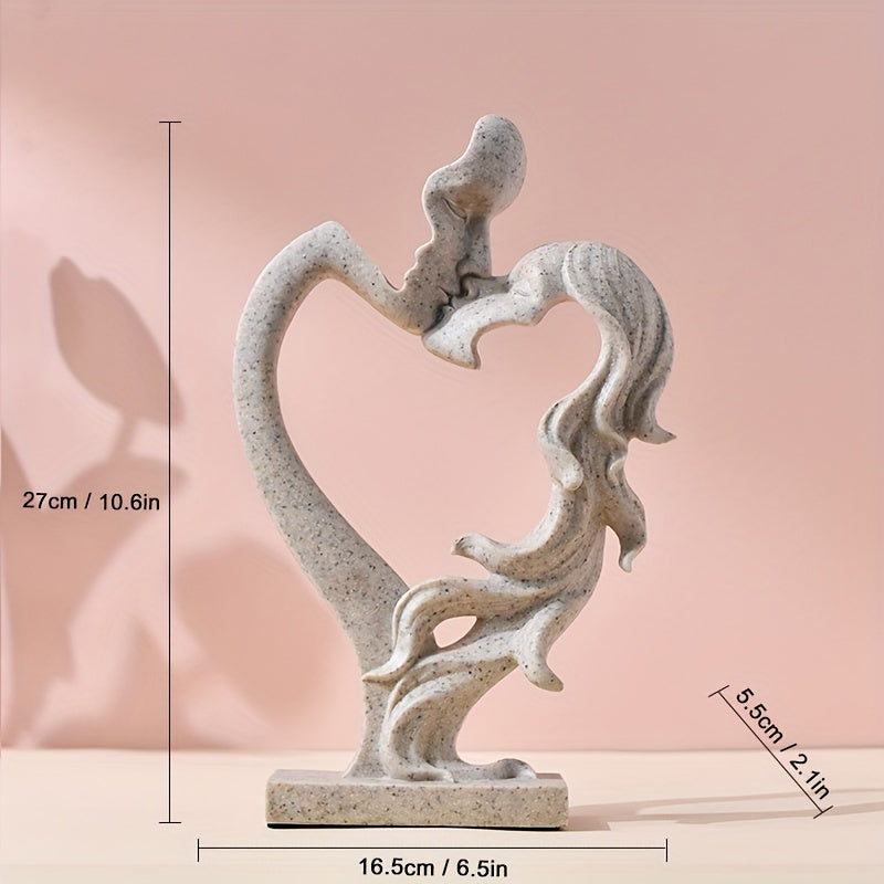 1 peça Estátua de Casal em Resina Minimalista Moderna, Ornamento de Escultura de Figura Abstrata, Decoração de Casa, Peça de Artesanato em Resina de Estilo Minimalista de Luxo, Adequado para Decorar Mesas de Sala de Estar e Garrafeiras, Presente Perfeito para Amigos, Presente de Dia dos Namorados.