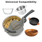 1peça ABERZEY Clip-On Strainer para Panelas e Tabuleiros - Peneira de Cozinha de Plástico Durável para Massas, Carne, Vegetais, Frutas - Drenagem Fácil e Design Compacto, Peneira para Massas, Preparação de Vegetais, Utensílios de Cozinha Modernos, Drenagem Eficiente