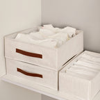 2 unidades Caixa de Arrumação Debaixo da Cama com Divisórias, Organizador de Gaveta Multifuncional para Roupa e Roupa Interior de Quarto, Recipiente Decorativo para Roupeiro para Uso Doméstico em Dormitórios