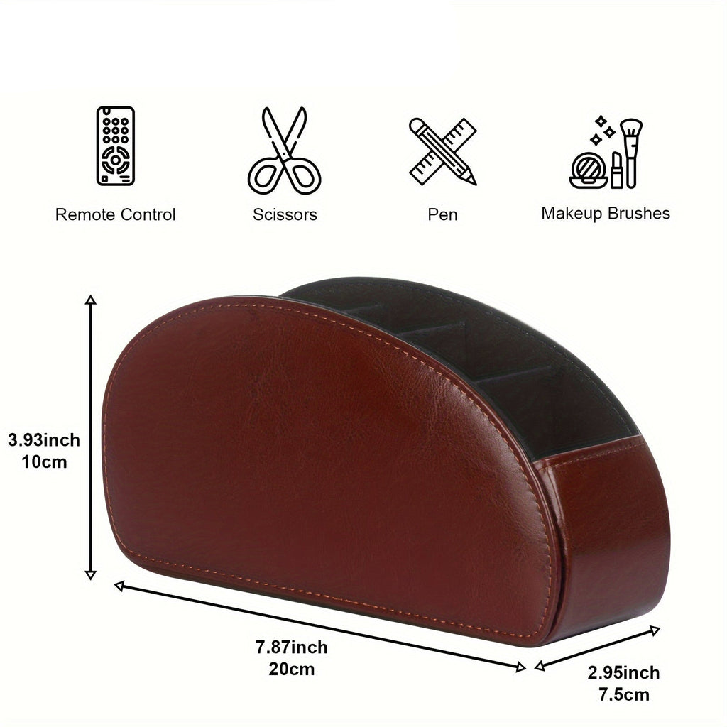 Porta-Controle Remoto em Couro Sintético com 5 Divisórias