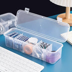 1pc Caixa de Armazenamento Transparente Grande com Tampa - Caixa Organizadora Resistente, Adequada para Recipientes Empilháveis em Escritórios, Artes e Artesanato, Leve e Fácil de Transportar, com Design de Tampa de Encaixe, Armazenamento Organizado em Áreas de Trabalho em Casa, Caixa de