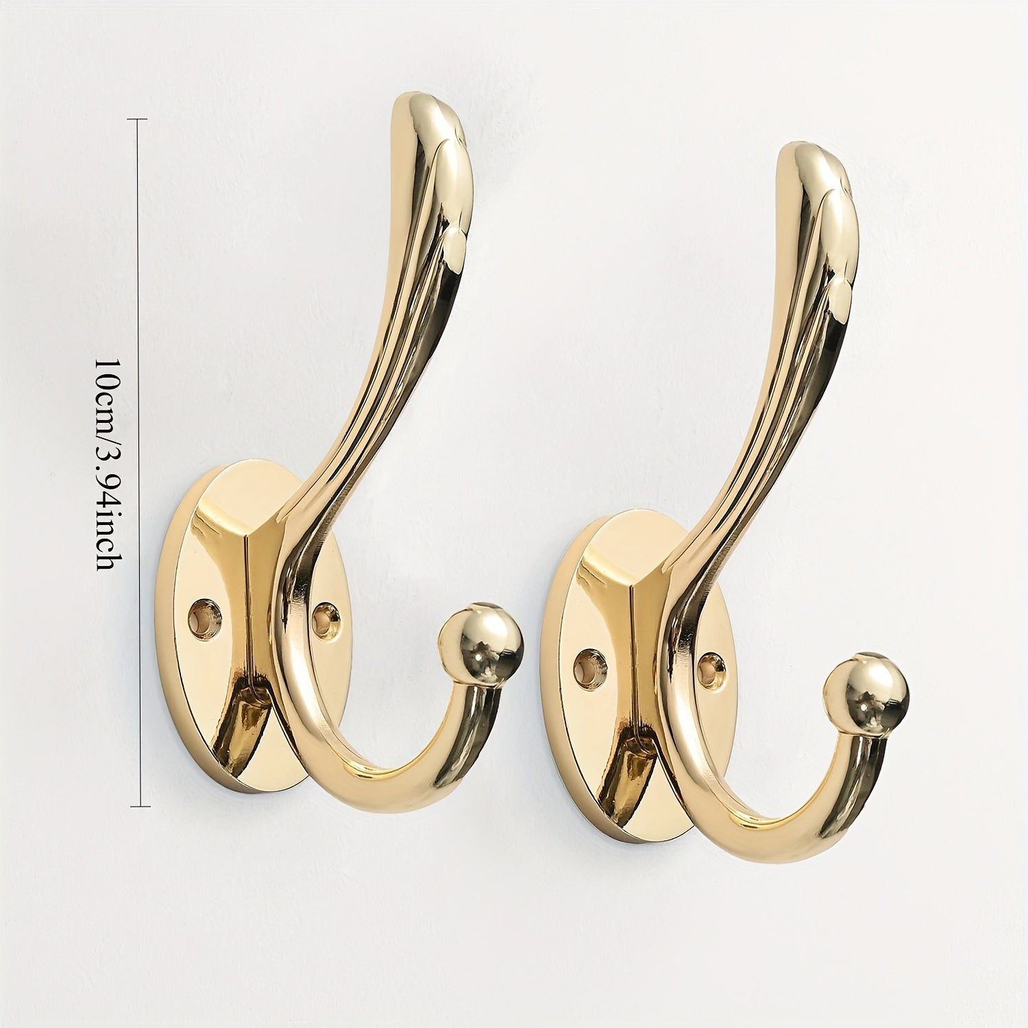 3pcs of heavy duty hooks] Polished metal wall hanging hooks-easy to install, stylish casual design, heavy-duty coat towel robe hanger, suitable for bathroom, kitchen, home decoration-can withstand up to 18.14 KG