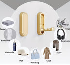 Conjunto de 2 Ganchos Dobráveis para Casacos | Ganchos de Parede Resistentes, Simples e Modernos, Ganchos de Parede Robustos em Alumínio, Adequados para Pendurar Casacos, Bolsas e Toalhas | Design Dobrável que Poupa Espaço, Ideal para Casas de Banho, Cozinhas, Hall de Entrada e Roupeiros