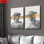 2 Peças de Arte de Parede da Mitologia Grega - Zeus, Hera, Atena e Deuses - Impressões em Tela Plana 2D Adequadas para Decoração de Casa e Escritório - Deusas e Lendas Gregas - Impressões de Arte Clássica Educativa, Plana 2D, Perfeitas para Decoração de Quarto