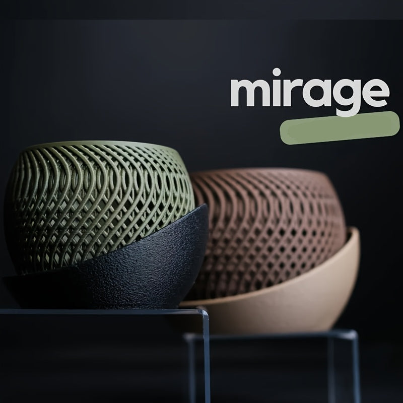 1pc Vaso de Espiral Oco, Vaso de Suculento e Cacto, Vaso de Flor com Bandeja, Ornamento Decorativo para Mesa de Escritório, Adequado para Uso Interior e Exterior