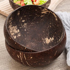 Tigelas de Coco Natural Reutilizáveis com Colher