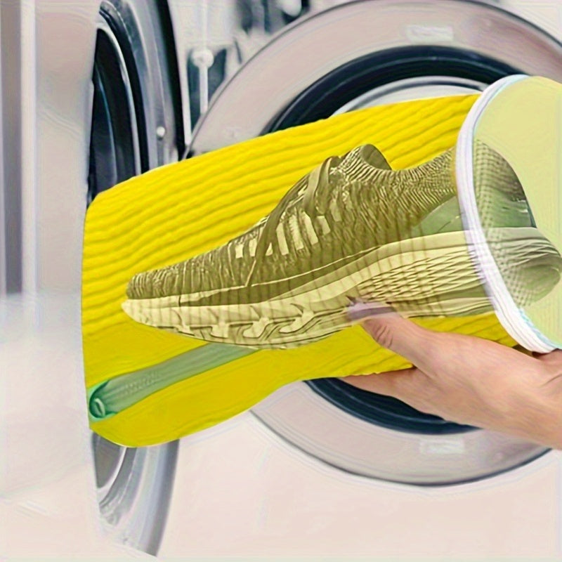 Saco de Lavagem para Sapatos na Máquina de Lavar, Fibra Macia com Envolvimento 360°, Zíper Durável e Reutilizável para Tênis e Sapatos