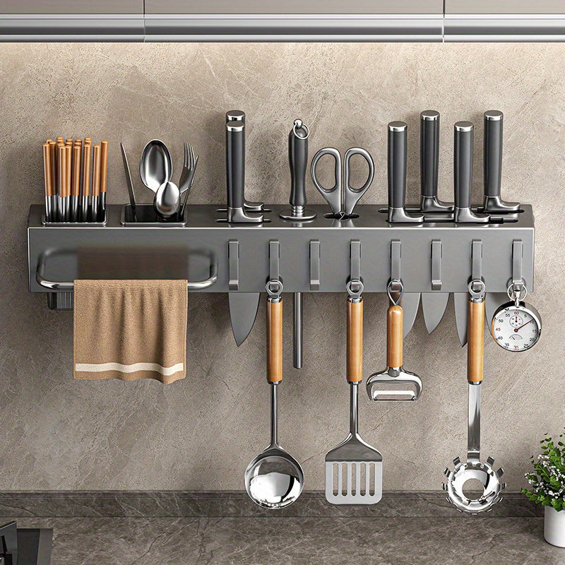 Suporte de Parede para Utensílios de Cozinha em Aço Carbono