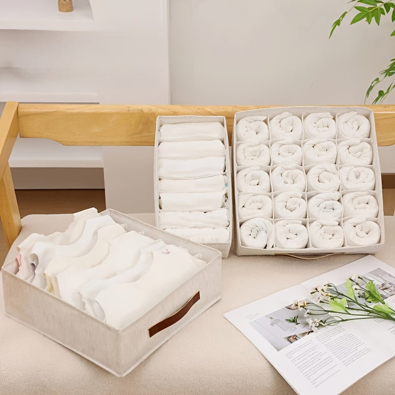 2 unidades Caixa de Arrumação Debaixo da Cama com Divisórias, Organizador de Gaveta Multifuncional para Roupa e Roupa Interior de Quarto, Recipiente Decorativo para Roupeiro para Uso Doméstico em Dormitórios