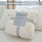 Manta Moderna 3D Jacquard com Padrões Geométricos, Microfibra Super Macia, Lã Leve e Confortável para Sofá, Cama, Cadeira, Adequada para Todas as Estações