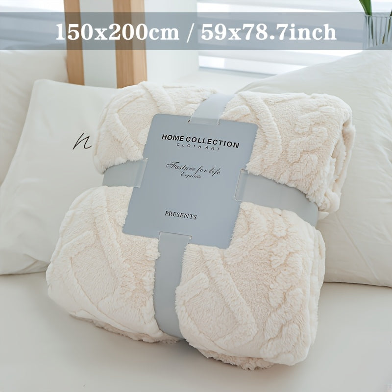 Manta Moderna 3D Jacquard com Padrões Geométricos, Microfibra Super Macia, Lã Leve e Confortável para Sofá, Cama, Cadeira, Adequada para Todas as Estações