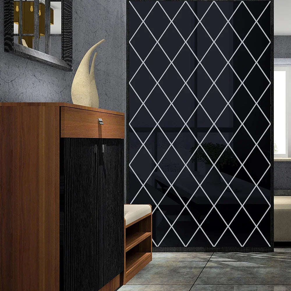 Espelho 3D Acrílico Auto-Adesivo para Decoração de Parede
