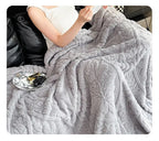 Cobertor Floral 3D de Lã Coral Quente