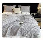 Cobertor Floral 3D de Lã Coral Quente