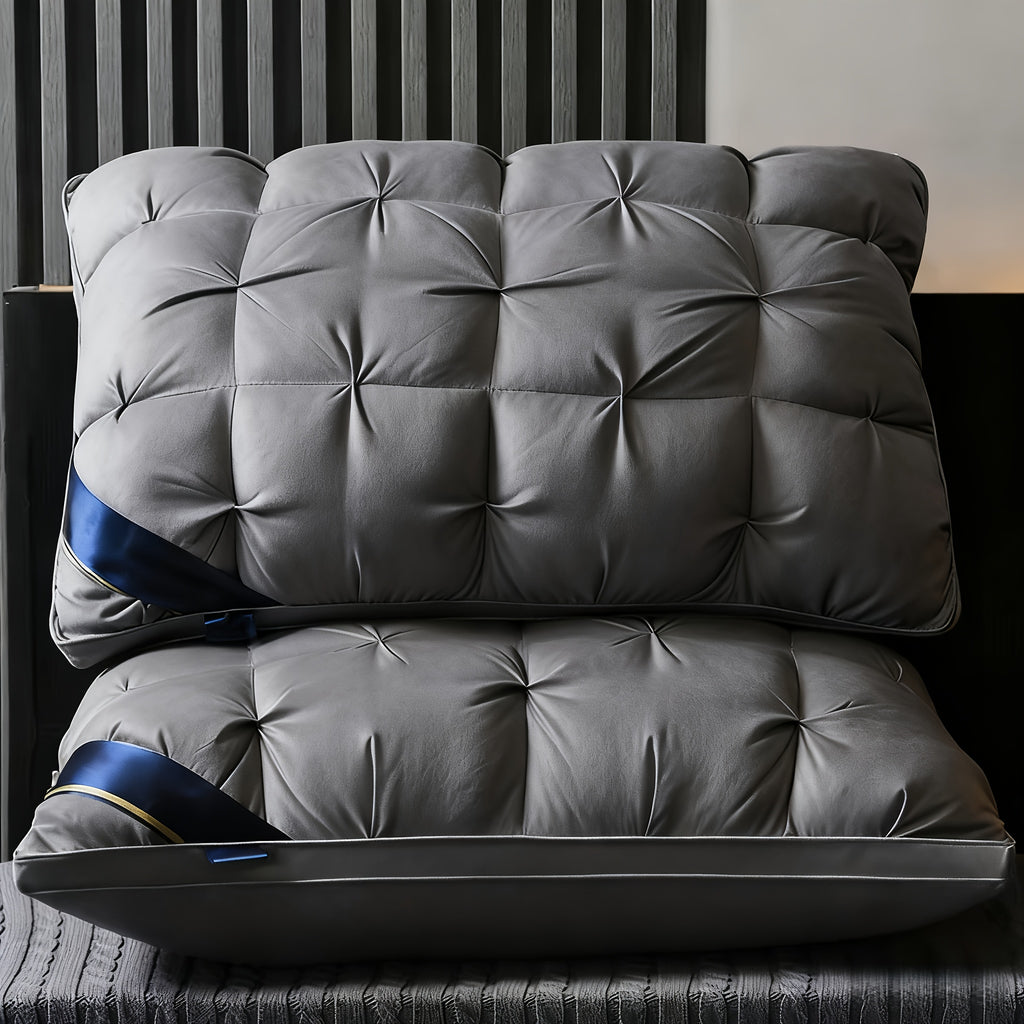 2 unidades/1 unidade Almofadas de Luxo com Qualidade de Hotel 5 Estrelas - 800g Suporte de Pescoço para Sono Profundo, Núcleo Anti-Descaimento para Todas as Estações, Tecido de Poliéster Hipoalergénico para Quartos de Casa e Autocaravanas, Hotéis, Adequadas para Todas as Estações, Roupa de Cama, Conforto de Viagem, Design Elegante