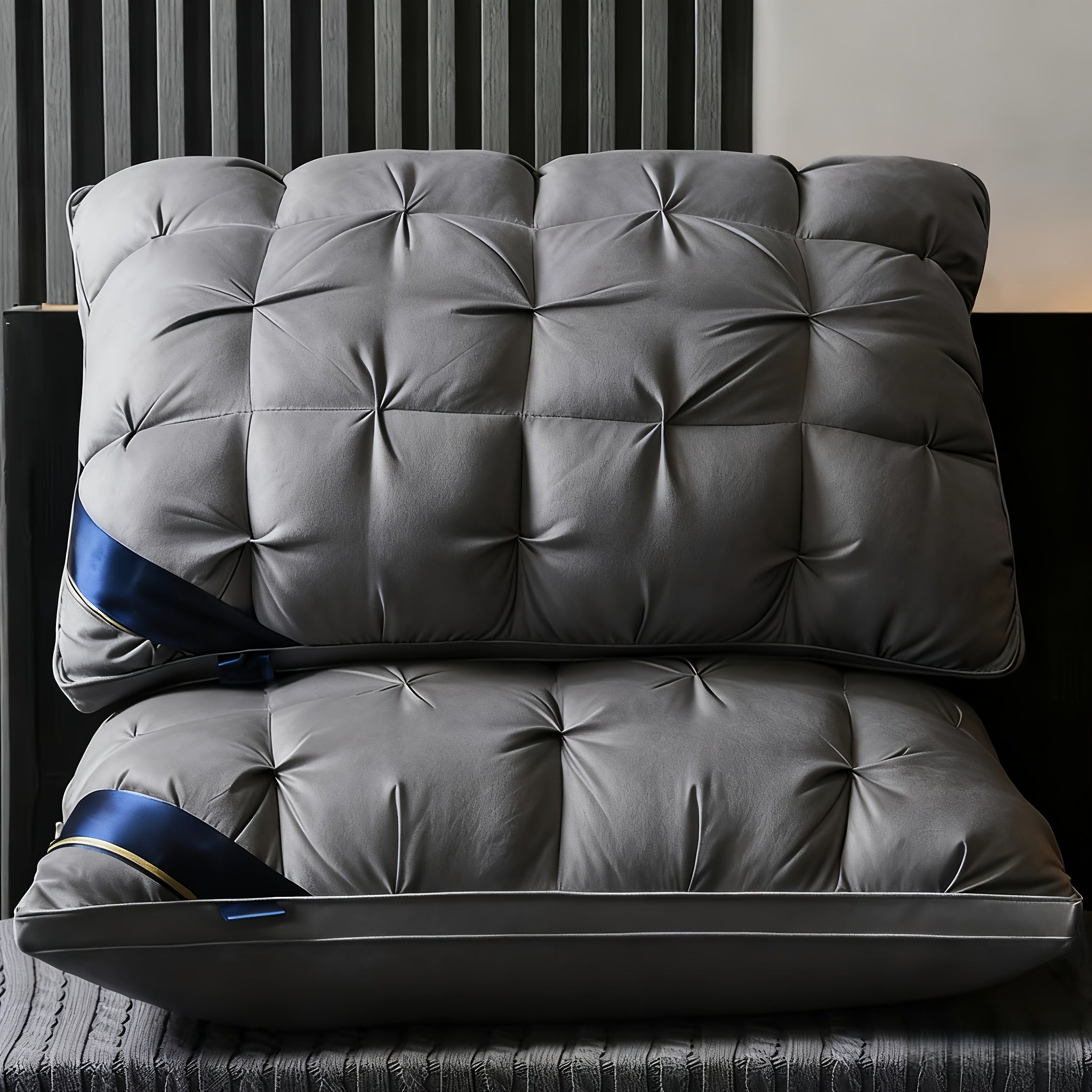 2 unidades/1 unidade Almofadas de Luxo com Qualidade de Hotel 5 Estrelas - 800g Suporte de Pescoço para Sono Profundo, Núcleo Anti-Descaimento para Todas as Estações, Tecido de Poliéster Hipoalergénico para Quartos de Casa e Autocaravanas, Hotéis, Adequadas para Todas as Estações, Roupa de Cama, Conforto de Viagem, Design Elegante