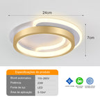 Ceiling Lamp, Modern Adjustable 23W Plafon Light, Strong And Economical Bivolt 110-265V Bedroom Lamp, Modern Lighting for Living Room, Bedroom, And Kitchen, 3 in 1, Golden Color