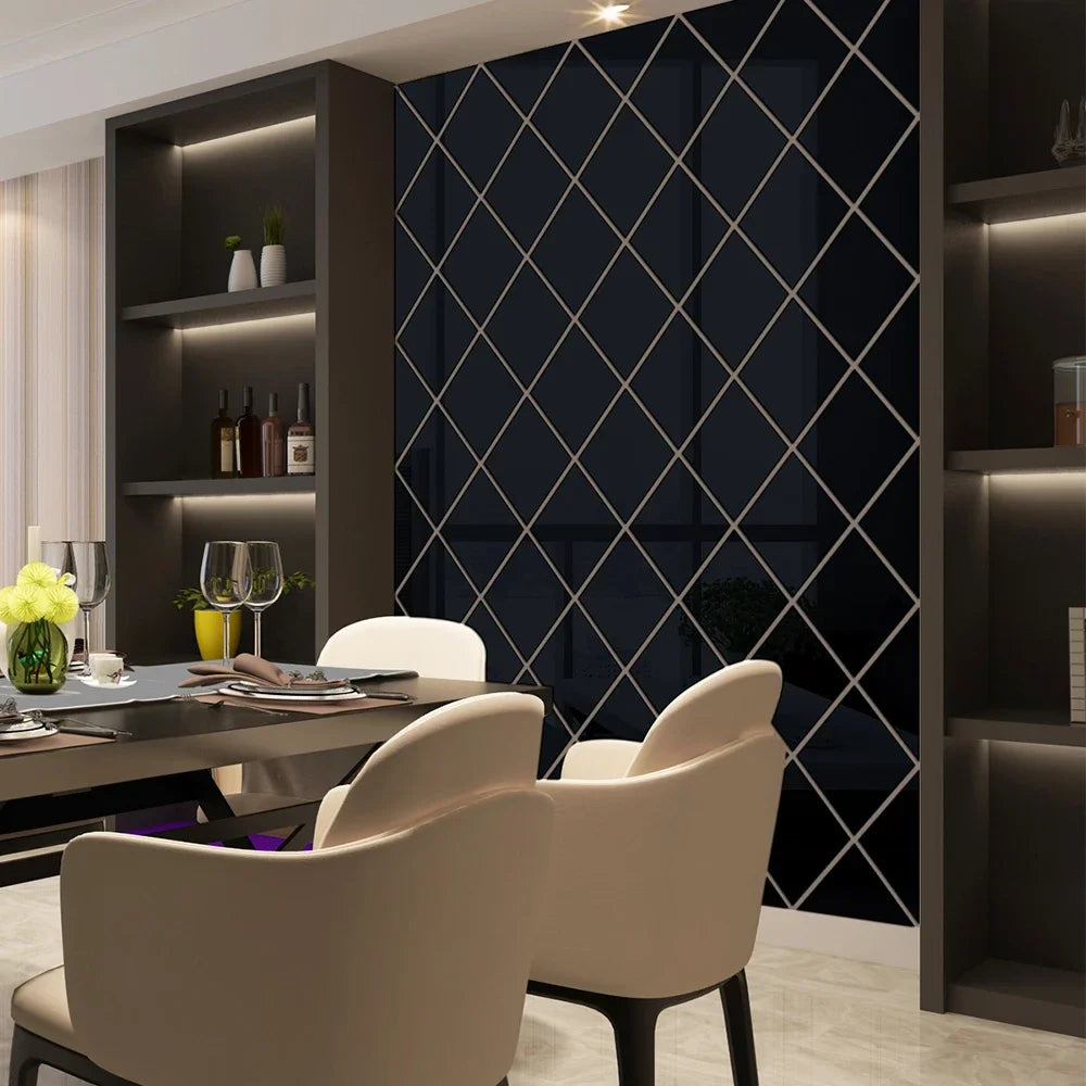 Espelho 3D Acrílico Auto-Adesivo para Decoração de Parede