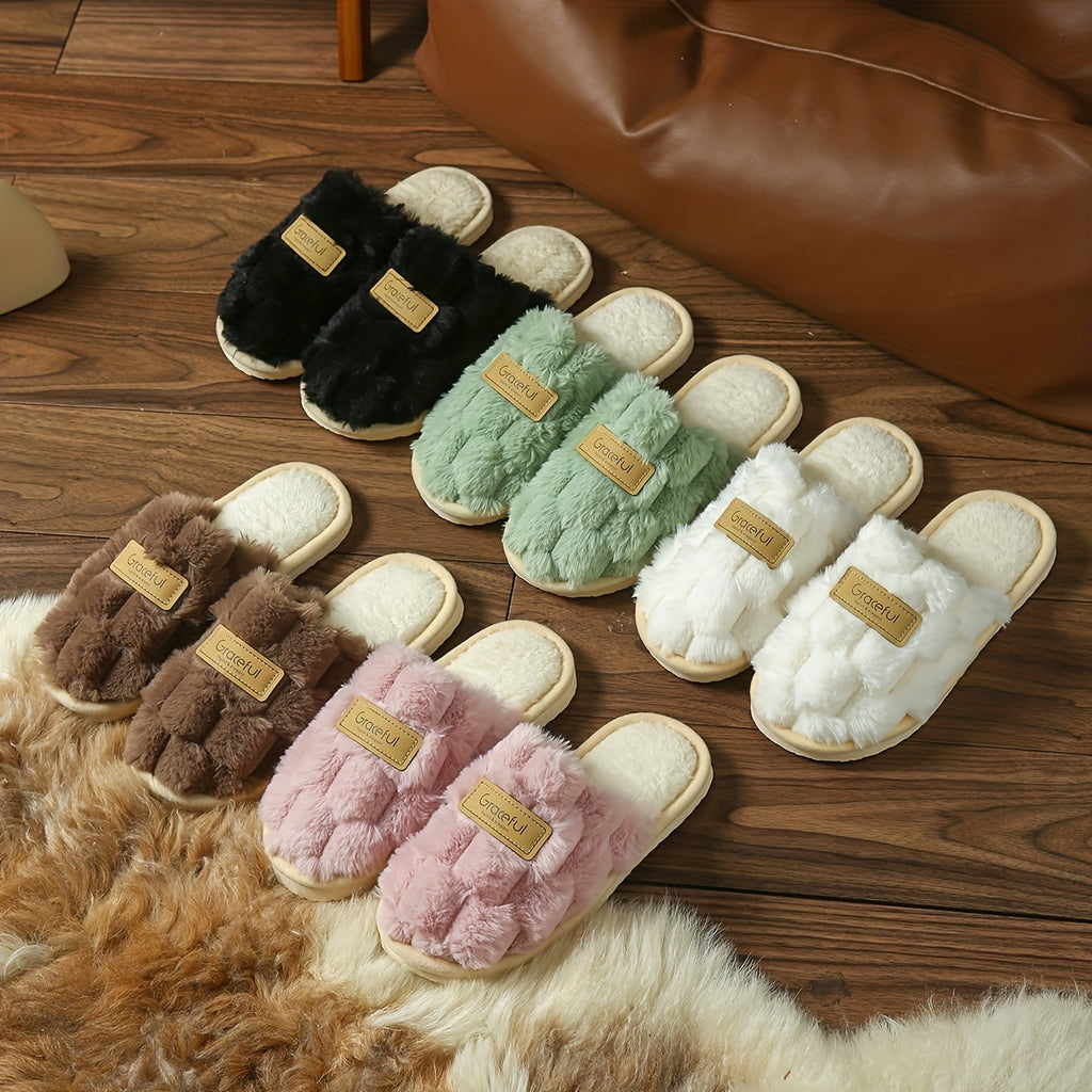 Chinelos de Interior Elegantes e Aconchegantes para Mulher, Calçado de Casa Moderno e Fácil de Usar com Aconchego e Quentura, Sapatos de Mulher