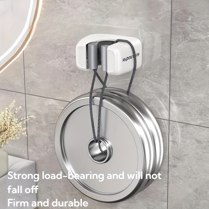 2-Pack Suporte de Parede para Vassoura e Esfregão, Organizador de Ferramentas Multifuncional sem Furação, Acessórios de Limpeza para Banheiro, Cozinha e Jardim, Ganchos Práticos para Casa