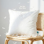 1pc Almofada de penas de ganso de luxo - Ultra-mole, de duas camadas, almofada quadrada decorativa branca com enchimento de alta qualidade para sofá, sofá e cama, estilo contemporâneo, lavável à máquina, almofada de sofá | Luxo decorativo | Almofada de penas fofa, almofada decorativa