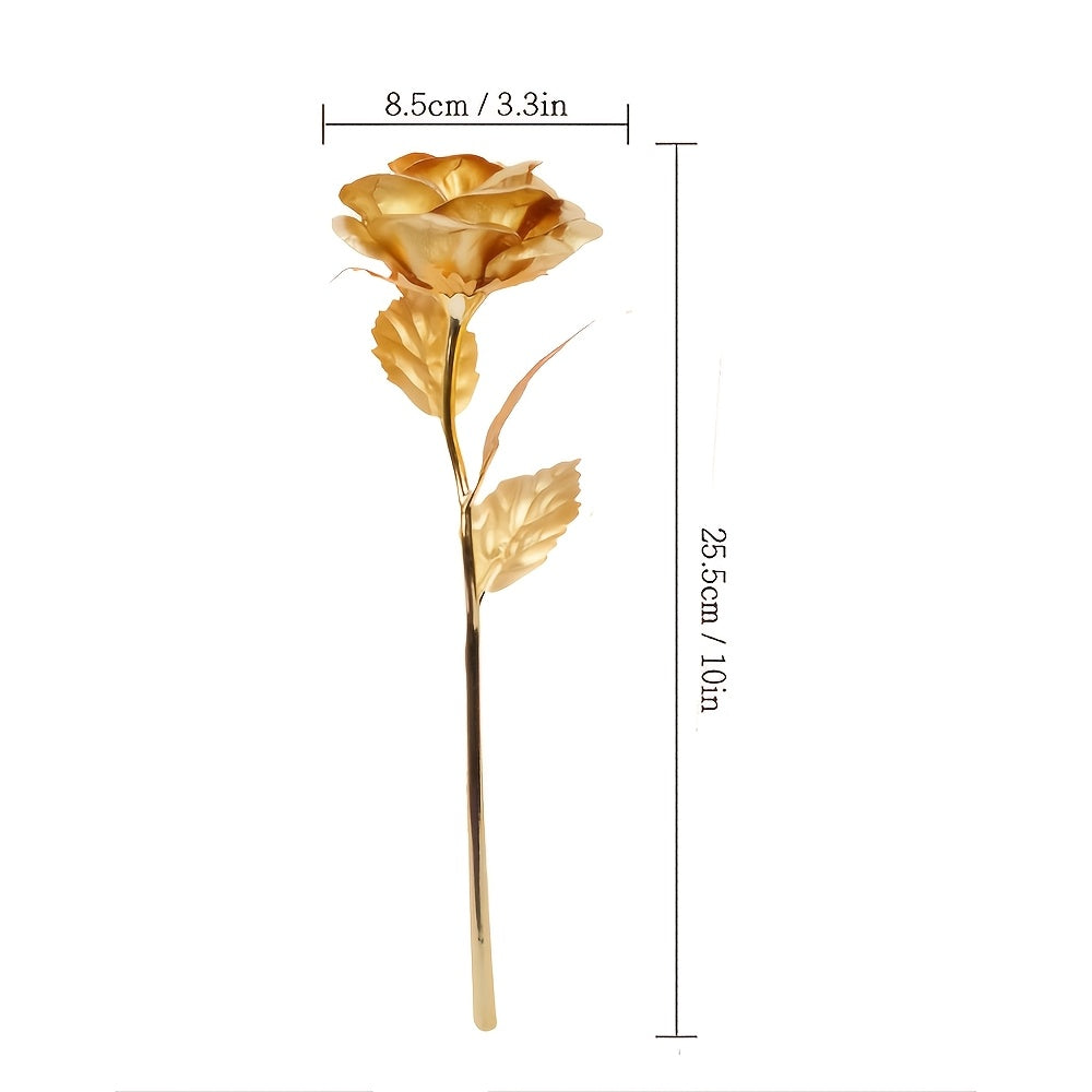 6 Rosas Douradas Artificiais, Arranjo Floral Falso Realista, Presentes para o Ano Novo, Dia dos Namorados, Dia da Mãe, Dia do Pai, Decorações para Festas de Aniversário e Convívios, Adequado para Exposição em Escritório e Jardim Exterior