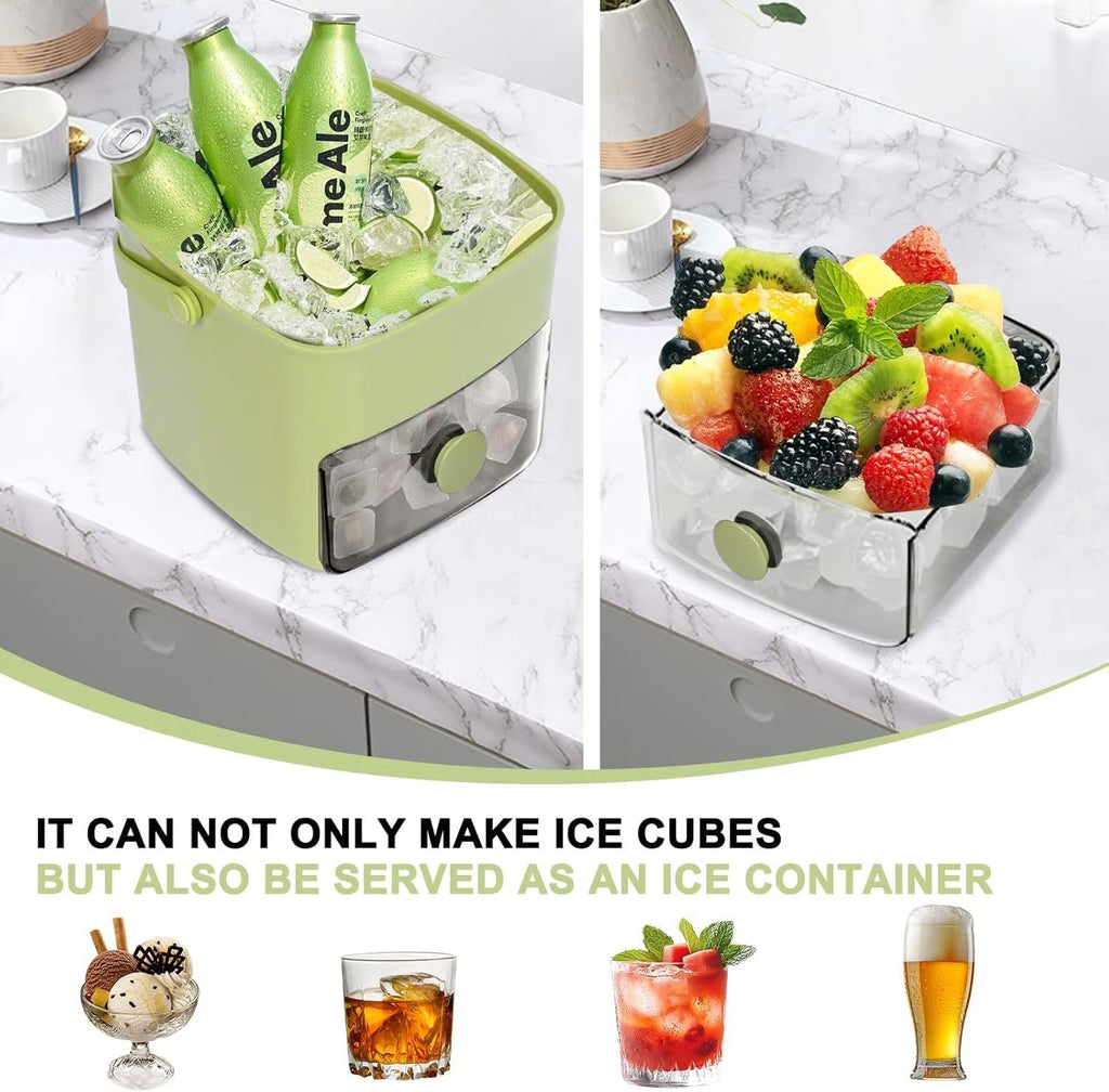 Portable Household Layer Ice Cube with Storage Bin ＆ Lid