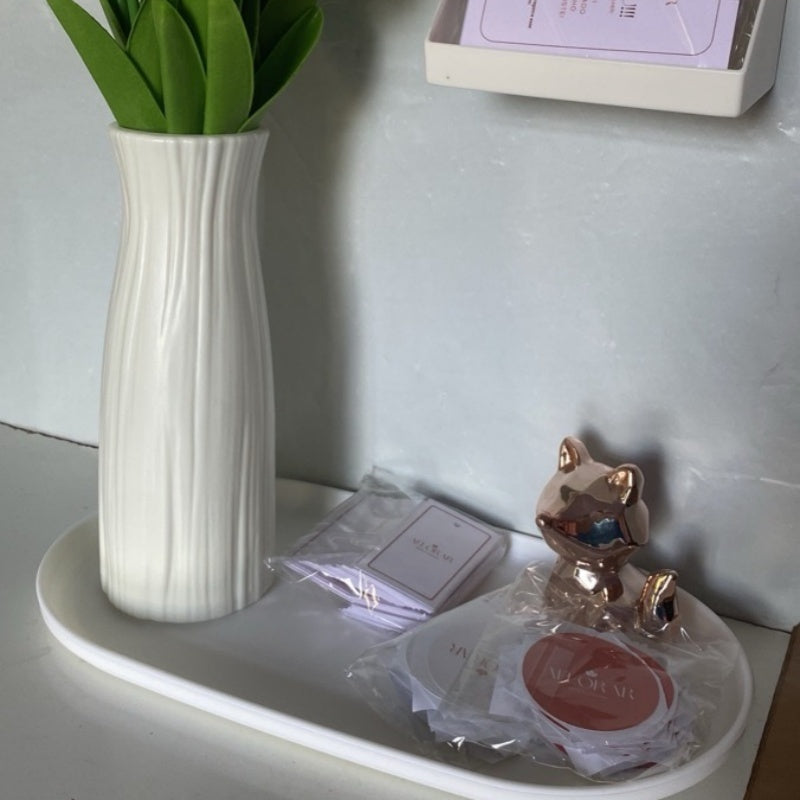 Prato de Jantar Oval Elegante - Montagem Não Necessária, Bege/Branco, para Jantares Formais e Informais, Chá da Tarde, Piqueniques, Festas - Prato de Servir Durável para Casa, Catering, Eventos, Essenciais para Piquenique, Louça Minimalista, Acabamento de Superfície Lisa Sinterklaas