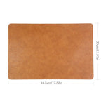 Jogo Americano de Couro Sintético Vintage de Luxo - Tapete de Jantar Resistente ao Calor em Nogueira, Cinza Lama, Marrom Chocolate - Fácil de Limpar, Tapete Retangular para Mesa de Café para Decoração Elegante de Casa