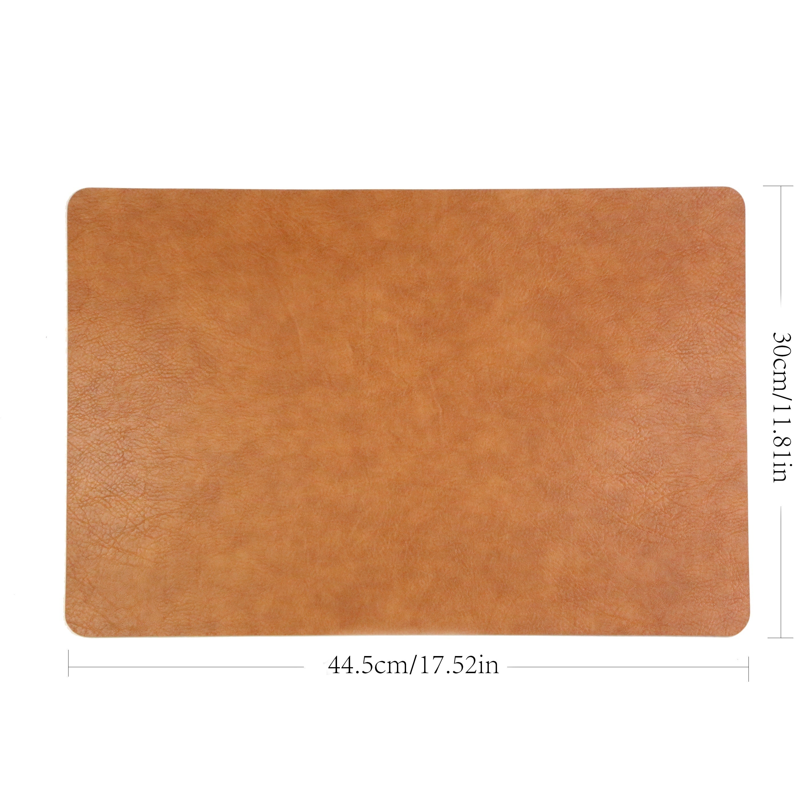 Jogo Americano de Couro Sintético Vintage de Luxo - Tapete de Jantar Resistente ao Calor em Nogueira, Cinza Lama, Marrom Chocolate - Fácil de Limpar, Tapete Retangular para Mesa de Café para Decoração Elegante de Casa