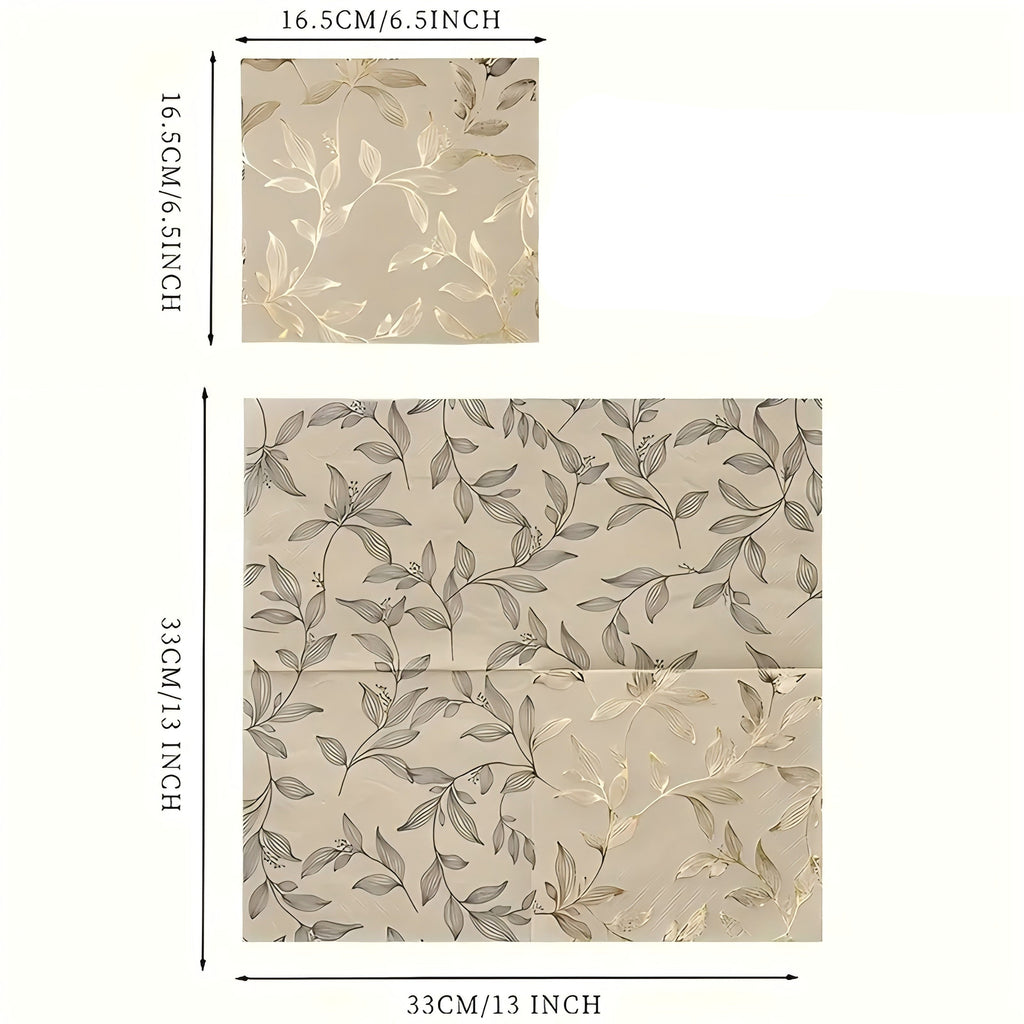 Guardanapos Descartáveis Elegantes com Folha Dourada, 20pcs - Qualidade Premium para Páscoa, Hanukkah, Ação de Graças & Celebrações Familiares